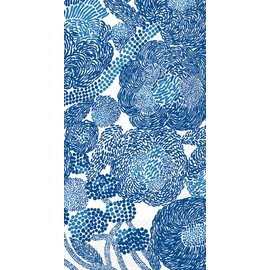 IHR Ideal Home Range Dinner Napkins Marimekko Disposable 3-Ply Paper Hand Towels, 8.5" x 4.5", Mynsteri Cream Blue, 16-Count