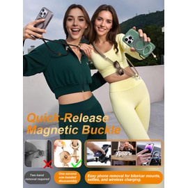 Xyndrix Phone Lanyard Crossbody【Upgraded Quick-Release Magnetic Buckle】 3 Tabs,360 ° rotatable,Adjustable Phone Strap,Neck lanyard Anti fall,Travel Essentials