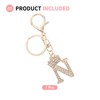 SUIKIHUM Initial Letter Keychains, (Mini Letter Crystal KeyChain) Zinc Alloy