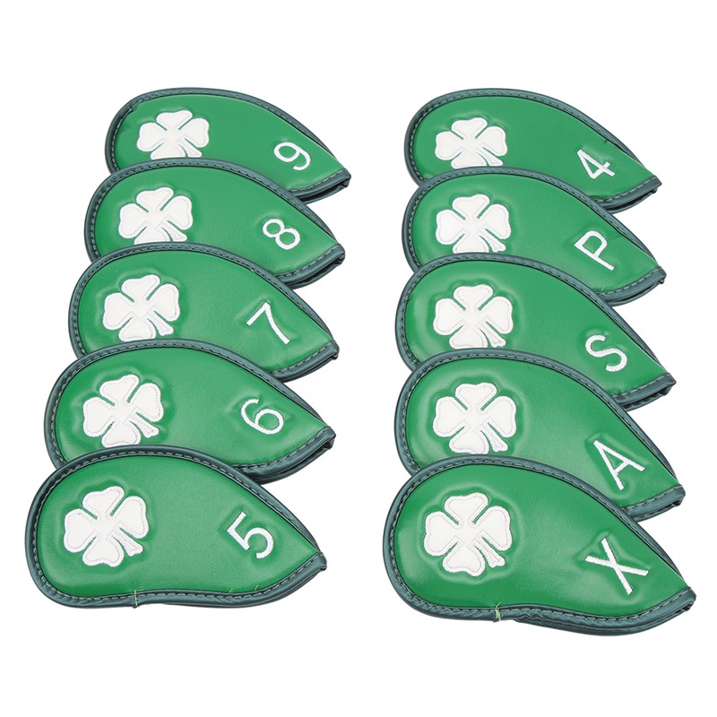 10 PCS Golf Club Head Covers Four Leaf Clover Pattern