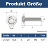 Pack of 20 M6 x 20 mm Rounded Head Screws