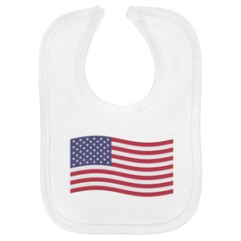 'Waving American Flag' Soft Cotton Baby Bib (BI00055798)