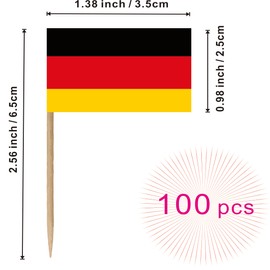 Germany Toothpick Flag German Small Mini Cocktail Fruit Cupcakes Toppers Food Stick Flags Decorations,100 Pack