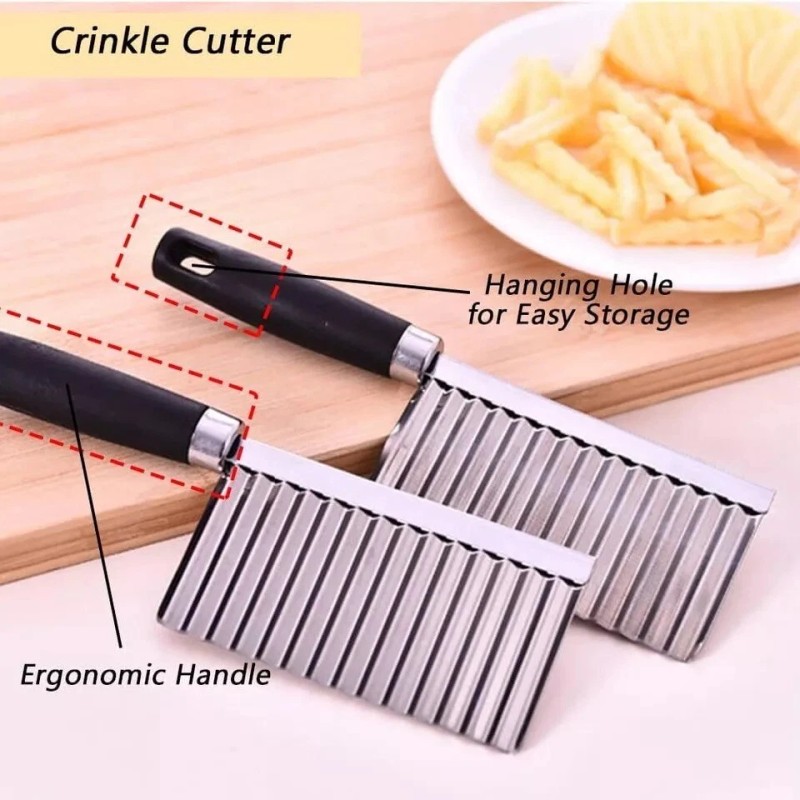 koofull Crinkle Cutter Knife Stainless Steel Cutting Tool for Potato