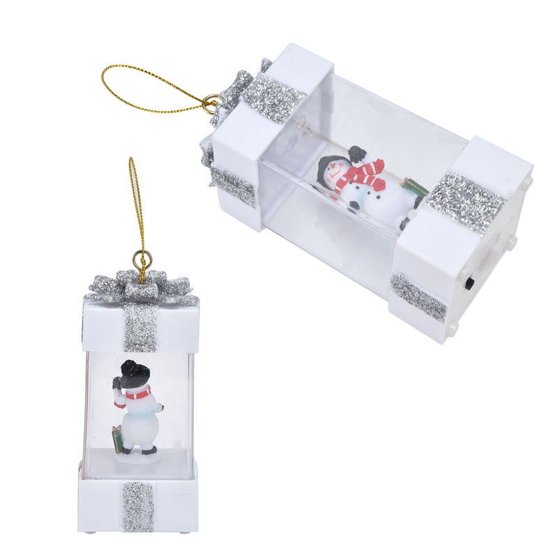 4.7inch Christmas Snowman Scene Hanging Lanterns Battery Operated Lighted Lamp