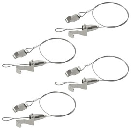 HELIX Picture Rail Wire Set 88.1 lbs (40 kg), Stainless Steel, Wire Sling, Total Length 19.7 inches (50 cm), Ice Rings on Both Sides, Set of 4