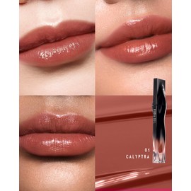 TIMEPHORIA Stellar Dust Lip Stain 01 Calyptra, Transfer-Proof & Smudge-Proof Lip Gloss, Nude Brown Tinted Glossy Finish, High-Pigment Vibrant Color, Hydrating Lightweight Long-Lasting Lip Makeup