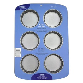 PME Non Stick 6 Cup Tart Pan, Carbon Steel