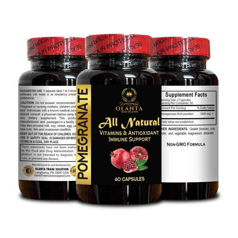 Olanta Trade Solution Antioxidant Herbal Supplement with Pomegranate Extract, Plant-Based