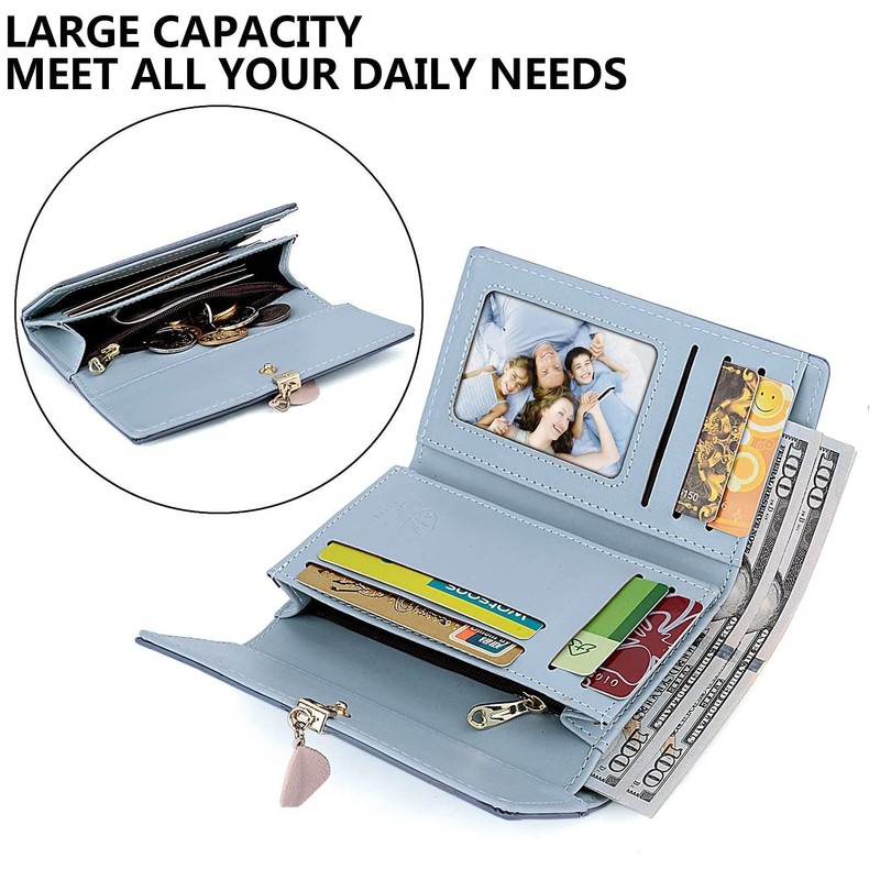 ANYWN Women's Medium Purse, Elegant Women's Purse with Many Compartments,