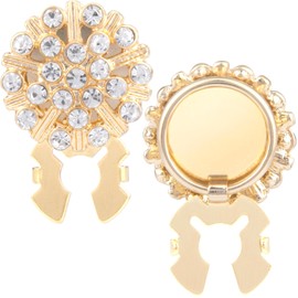 SmallCat 2PCS Rhinestone Button Covers, Gold Crystal Clip on Button Covers, Decorative Formal Cufflink Buttons, Sewing DIY Accessories for Women Men Parties, Daily Life
