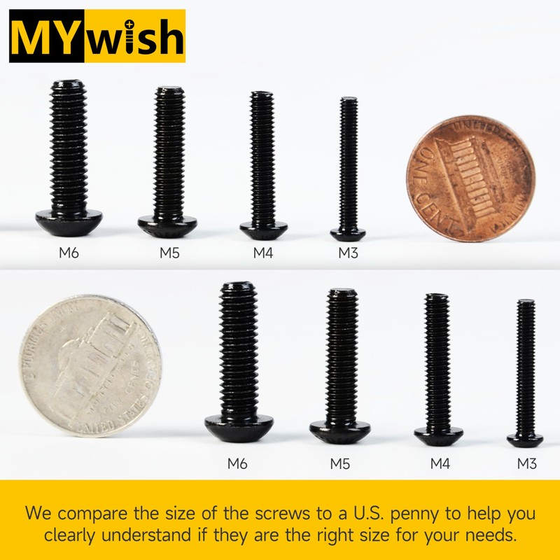 Mywish 244Pcs M5 Screw Metric Screw Assortment, Grade 10.9 Alloy