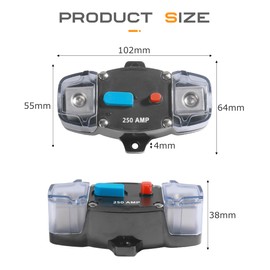 Flaconi Car Circuit Breaker,Manual Reset Fuse Breaker,Motor Protection Dc Circuit Breaker Switch,Fits Automotive Rv Marine Boat (250A)