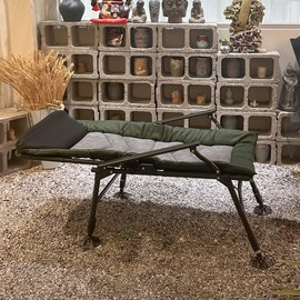 Camping Lounge Chair, Portable Folding Reclining Chair with Adjustable Backrest & 360° Foot Cup, Heavy-Duty Outdoor Chairs for Beach, Hiking, Fishing, Camping – Green/Grey