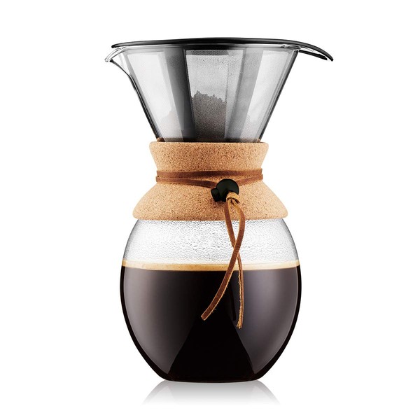 Bodum Pour Over Kaffeebereiter mit permanentfilter, Glas, Beige, 51 Ounce