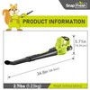 SnapFresh Cordless Leaf Blower - 20V Electric Leaf Blower with