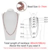 Firstmeet Stone Necklace Long Agate Beads Chain Round Smooth Bracelet