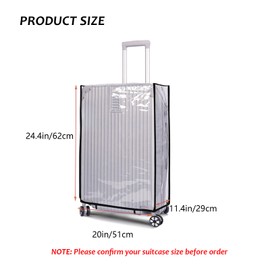 ZMD Clear PVC Suitcase Cover Protectors, 28 Inch Waterproof Transparent Luggage Cover Travel Suitcase Wrap Luggage Sleeves for Wheeled Suitcase, Clear, Travel, Home