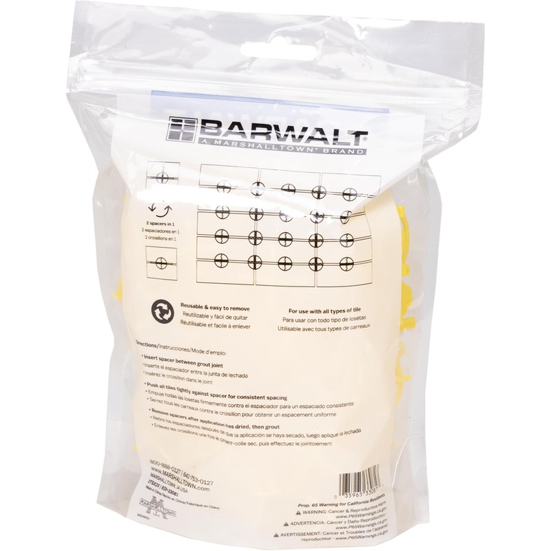 BARWALT Dual Sided 4 Corner Shaped Tile Spacers for Leveling,