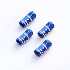 Aluminum Tire Valve Stem Caps, Universal Aluminum Tire Valve Cap for Bike, Cars and Bicycle, Motorcycles, SUVs, Trucks, Leak-Proof Air Protection All-Weather (Blue)
