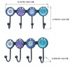 Banllis Coat Rack Wall Mounted with 4 Hooks, Round Blue