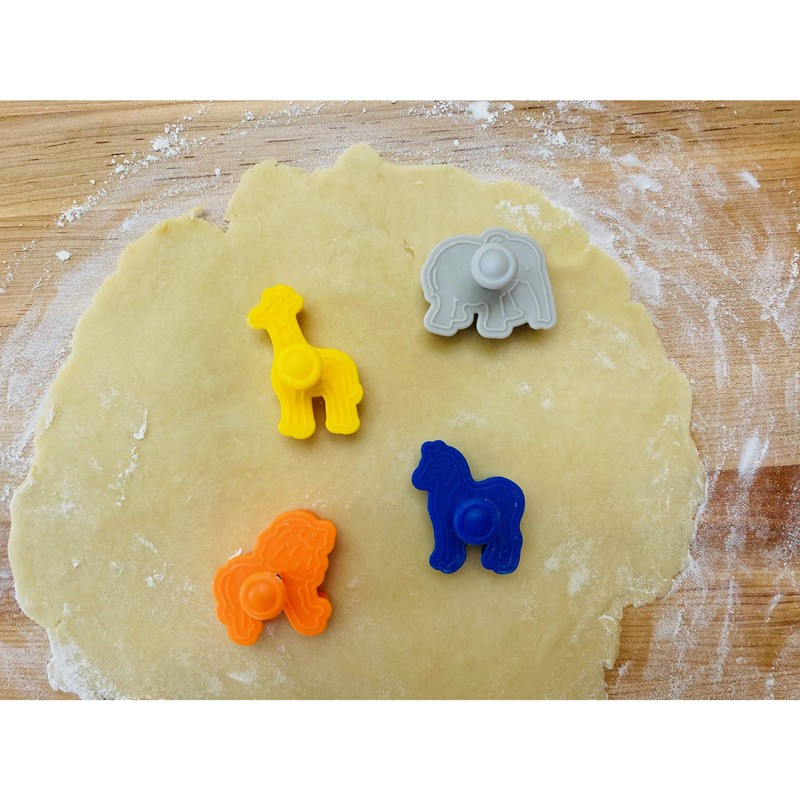 Fox Run Stamp Animal Cookie Cutters, Set of 4, Safari,