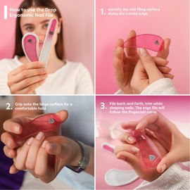 Bona Fide Beauty Czech Glass Ergo File Set (Pink)