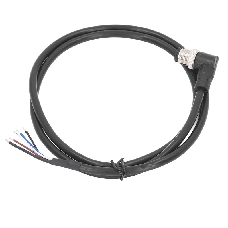 M12 Connector Cable 4 Pin Shielded Right Angle Waterproof Aviation