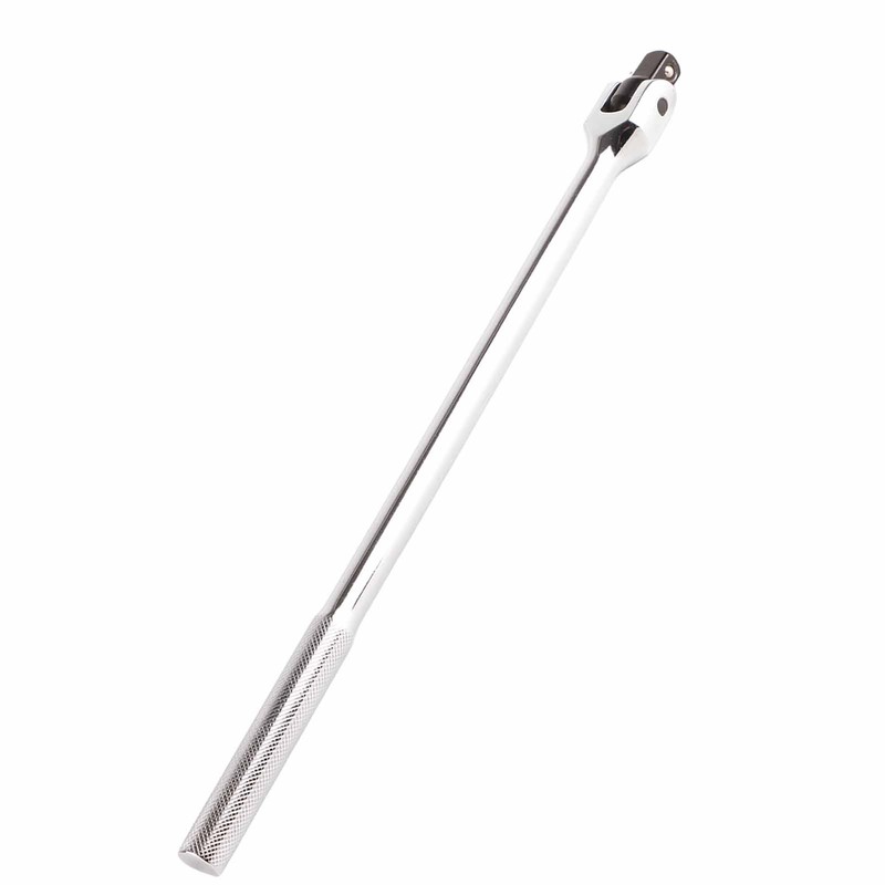 15in 1/2in Drive Breaker Bar Chrome Vanadium Steel 180 Degree