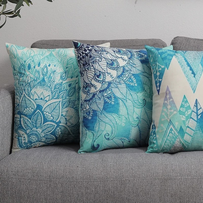 Set of 4 Luxton Boho Mandala Cushion Covers for Home