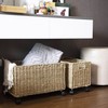 PEMAR Set 2 Nesting Natural Wicker Rolling Storage Baskets on