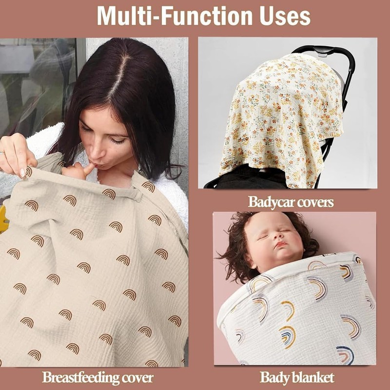 Breastfeeding Cover, Muslin Soft Cotton Nursing Cover, Breast Feeding Coverall