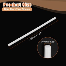 sourcing map 16 Pcs Mini Hot Glue Sticks, 0.28" Dia x 7.87" Long EVA Glue Gun Sticks, White Mini Hot Melt Glue Sticks for DIY Craft Sticky Projects