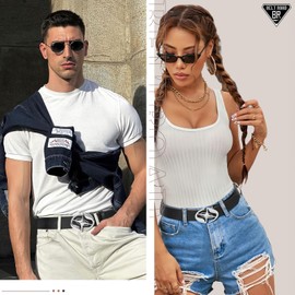 BELTROAD Rhinestone Belt for Men Women Western Cowboy Cowgirl Belt Bling Leather Belt with Cross and Diamond Belt Women, Black Star