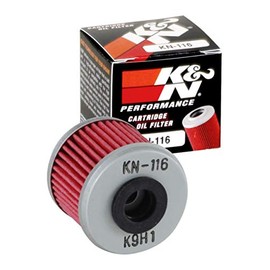 K&N Filtro de Aceite Powersports Cartucho 40 x 35 mm Compatible con Honda Polaris Husqvarna HM Moto KN-116, Rojo