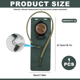 Hydration Bladder 3L Soft Flask TPU Foldable Running Water Bottles Leakproof 3 Liter Water Reservoir Hydration Backpack Replacement for Outdoor Hiking Camping Running Cycling