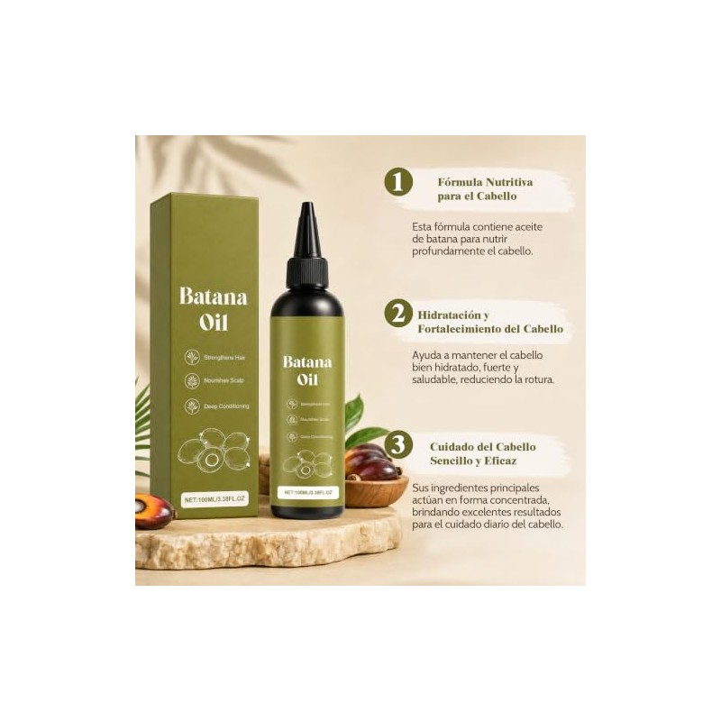 Batana Oil Aceite de Batana Cuidado Capilar 100ml Pack 2