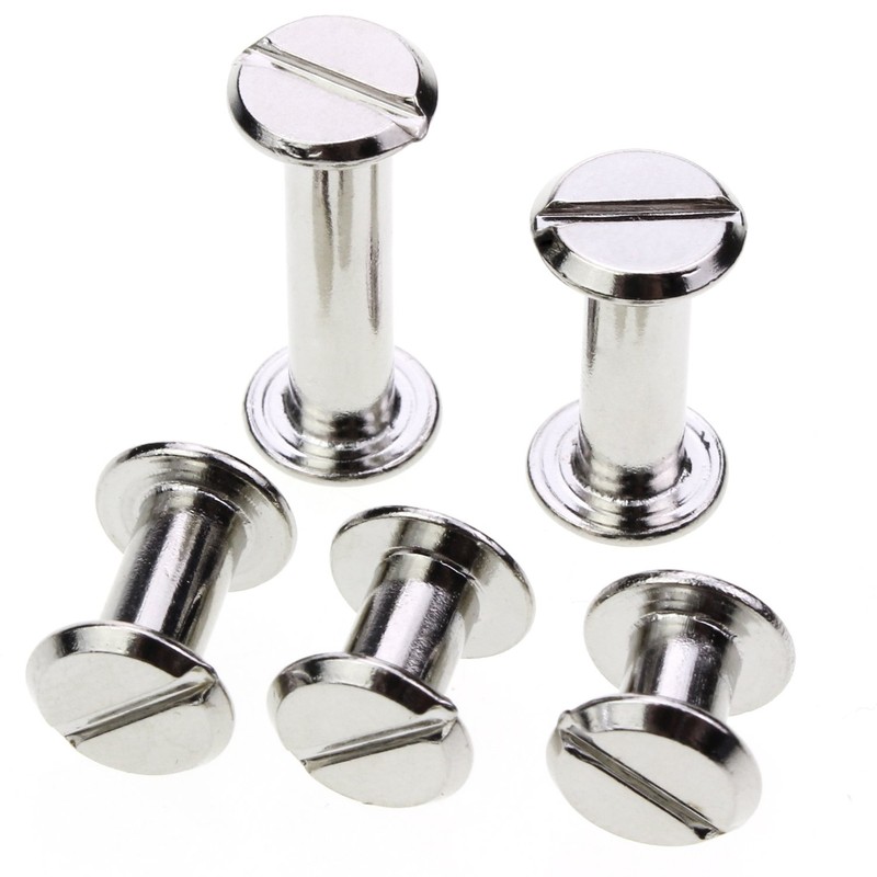HSeaMall 100 Set Chicago Screws Binding Screws 5 Sizes Round