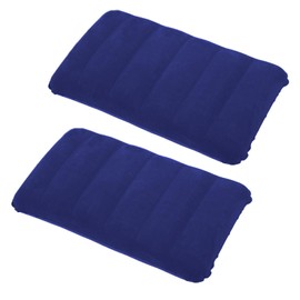 tintoke Pack of 2 Inflatable Pillows Camping Travel Pillow Air Pillow Velour Pillow Neck Pillow Beach Pillow for Outdoor Travel Hiking (Navy Blue)