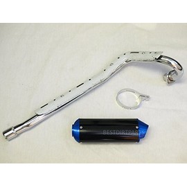 MAXFASTMAX(TM) HIGH PERFORMANCE BLUE CNC BIG BORE MUFFLER EXHAUST SYSTEM 110CC 125CC 150CC POCET PIT DIRT BIKES