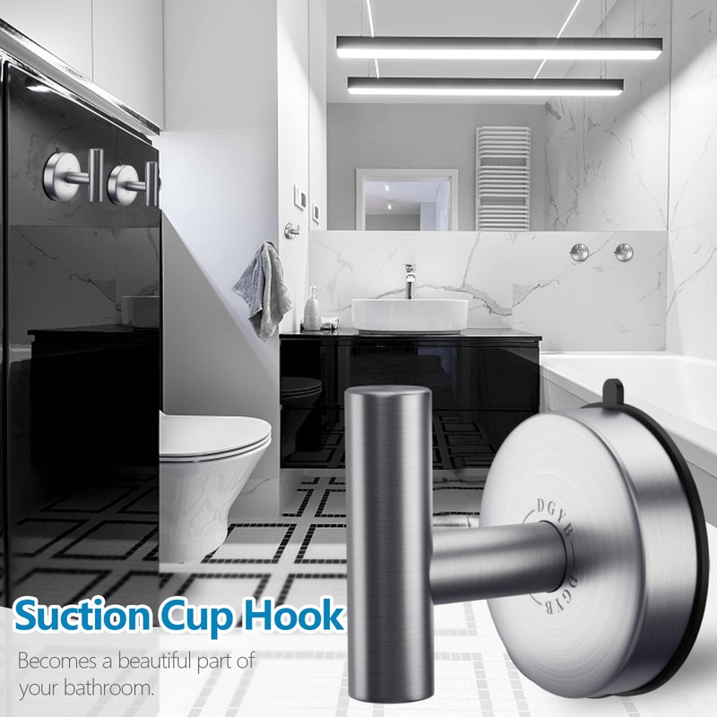 DGYB Large Suction Cup Hooks for Shower Set of 4