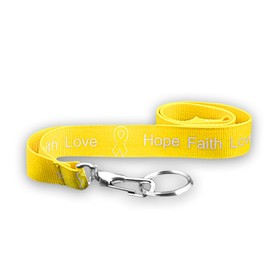 Yellow Ribbon Lanyard - Hope, Faith, Love (Retail)
