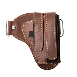 Hulara OWB Leather Holster for Glock 17 Holster Fits 1911 Holster S&W M&P Shield Plus Holster Right-Hand Men/Women Pistol Holster with Magazine Holder