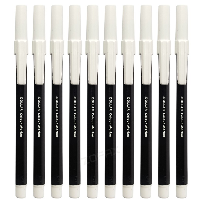 Felt Tip Pens, BLACK, Fibre Fine Point, Pack of 10,