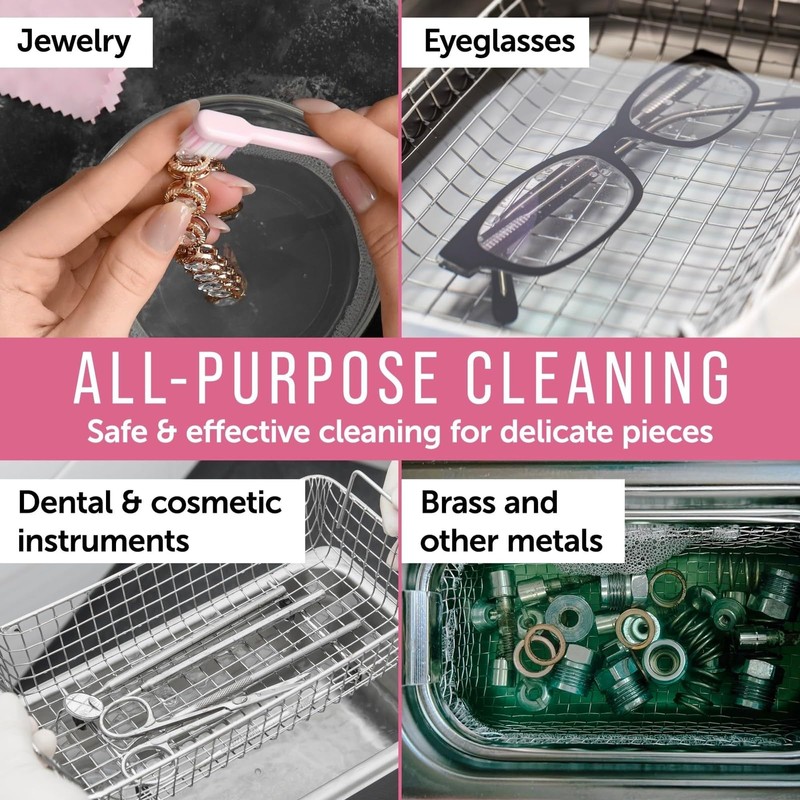 Maplefield Ultrasonic Jewelry Cleaner Solution - Concentrated Formula & Ultrasonic
