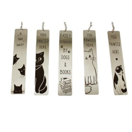 Olive-G Metal Metal Bookmarks (Eiffel Tower, Heart, Cross, Moon, Star), Set of 5 to Choose Your Mood