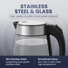 Elite Gourmet EKT-602 Electric BPA-Free Glass Kettle, Cordless 360° Base,