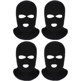 4 Pieces 3 Hole Full Face Cover Ski Mask Winter Balaclava Warm Knit Full Face Mask for Men Women Outdoor Sports