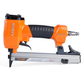 KAMSIN 7116K 22 Gauge 71 Series Pneumatic Upholstery Stapler, 3/8-inch(9.0mm) Crown Fine Wire Tool, 1/4-inch to 5/8-inch(6-16mm) Leg Length Air Upholstery Staple Gun for Furniture Upholstering