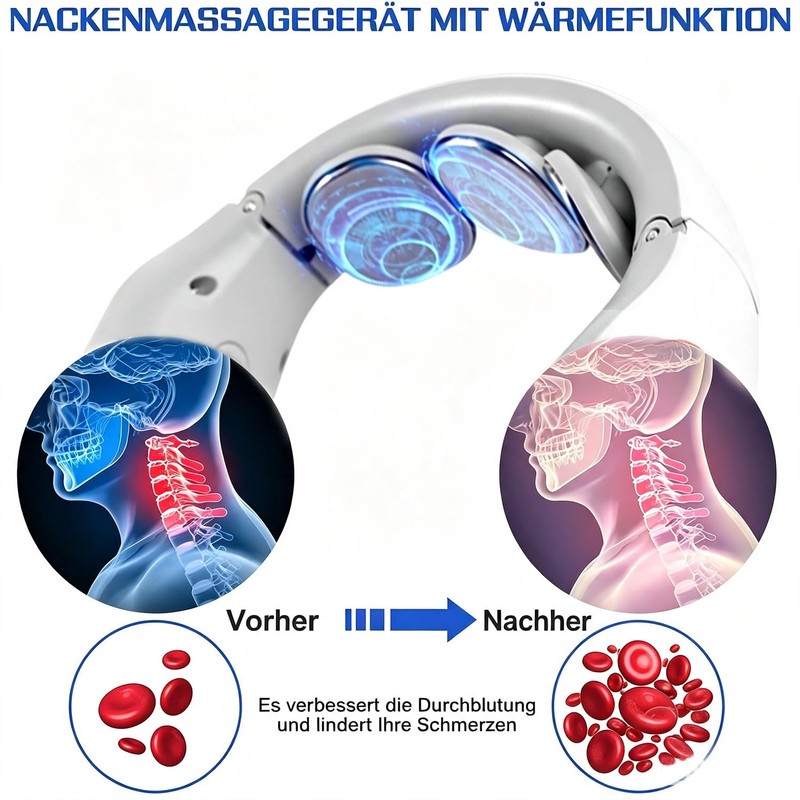 Neck Massager, 15 Intensity Levels, 4 Modes, Electric Massager